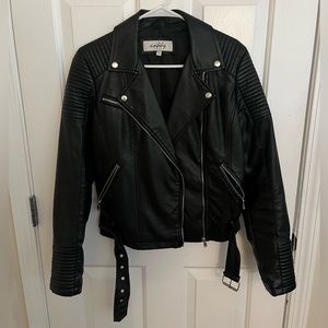 Sebby Black Faux Leather Jacket Size Medium